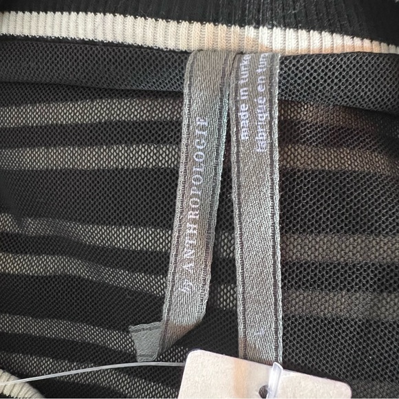 ANTHROPOLOGIE NWT Striped Mock-Neck Ribbed Knit Dress Size L - Picture 9 of 12